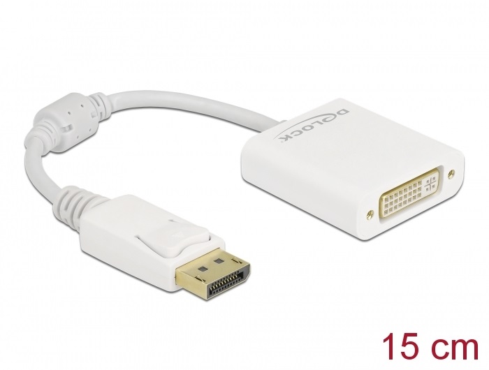 Delock 61010 DisplayPort 1.1 apa - DVI anya passzív fehér adapter