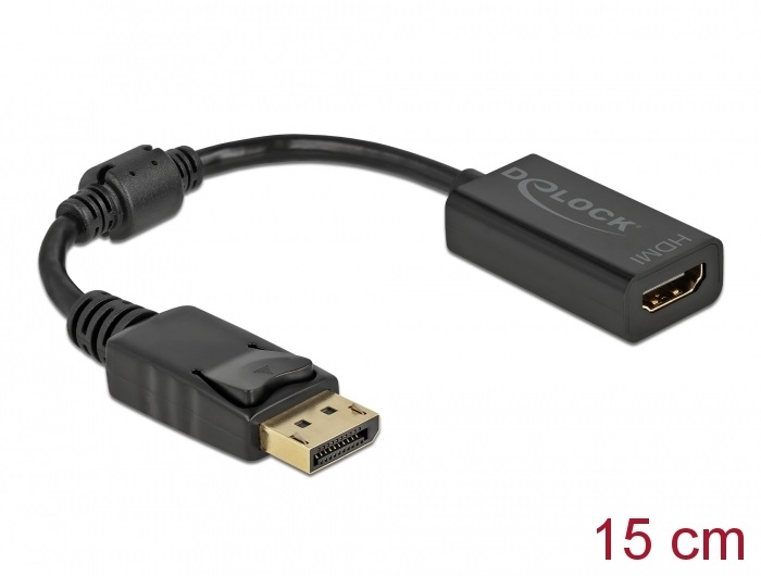 Delock 61011 DisplayPort 1.1 apa - HDMI anya passzív fekete adapter
