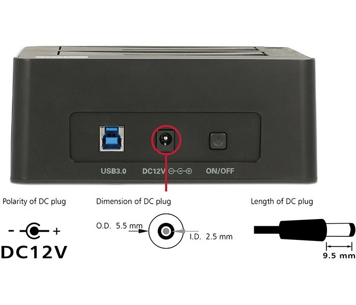 Delock 62661 USB 3.0 SATA HDD duál dokkoló állomás