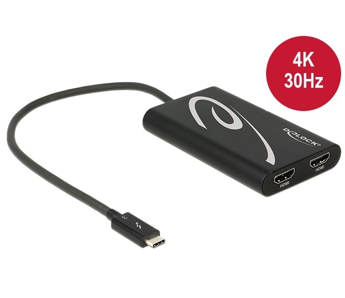 Delock 62707 Thunderbolt™ 3 apa > 2 x HDMI anya 4K 30 Hz adapter