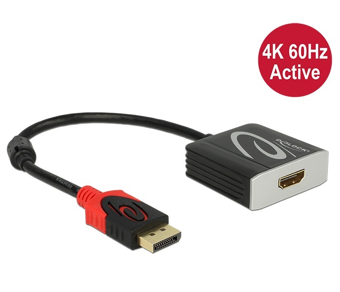 Delock 62734 Displayport 1.2-apa > HDMI-anya 4K 60 Hz aktív adapter
