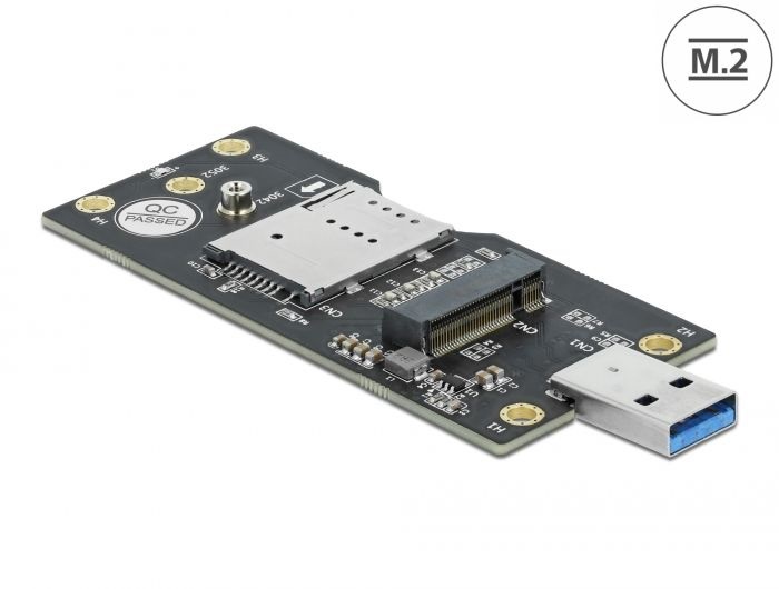 Delock 63166 M.2 B kulcs SIM nyílással USB 3.0 átalakító