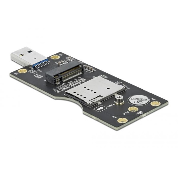 Delock 63166 M.2 B kulcs SIM nyílással USB 3.0 átalakító