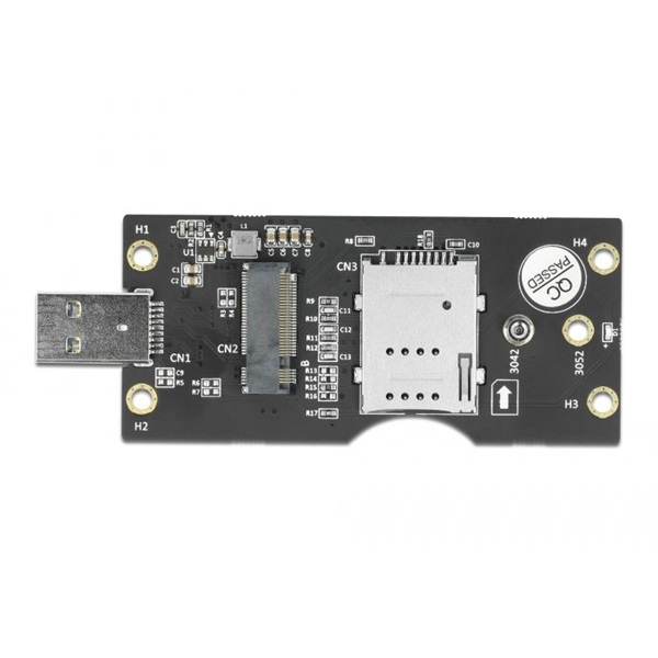 Delock 63166 M.2 B kulcs SIM nyílással USB 3.0 átalakító