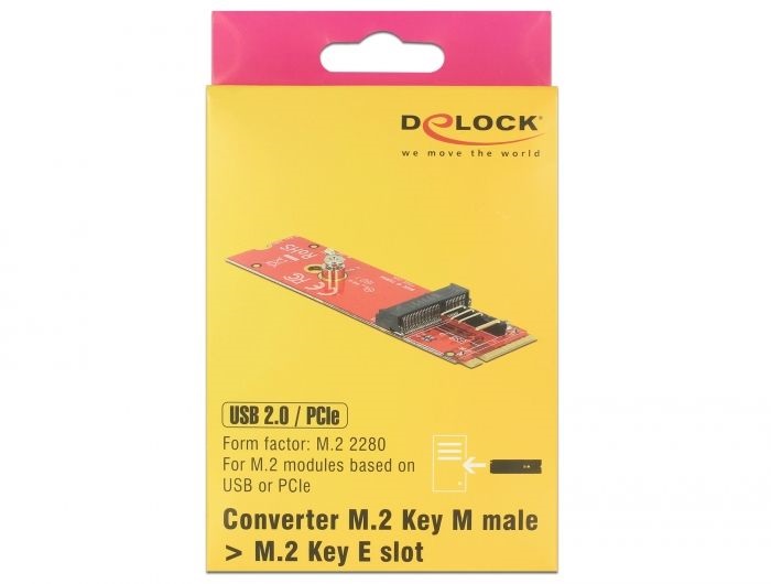 Delock 63343 M.2 M apa - M.2 E USB és PCIe modulokhoz átalakító