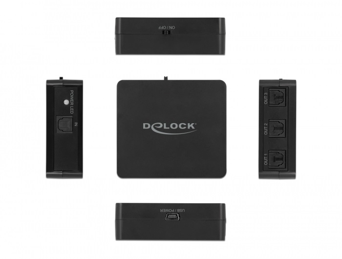 Delock 63397 S/PDIF TOSLINK 1 bemenet/3 kimenet splitter