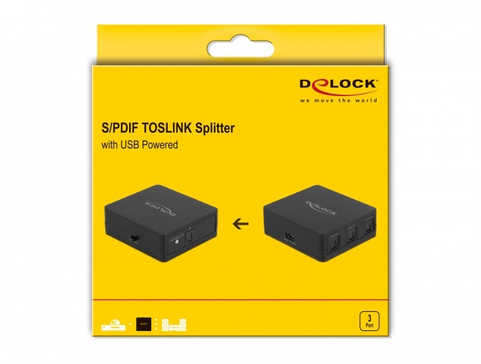 Delock 63397 S/PDIF TOSLINK 1 bemenet/3 kimenet splitter