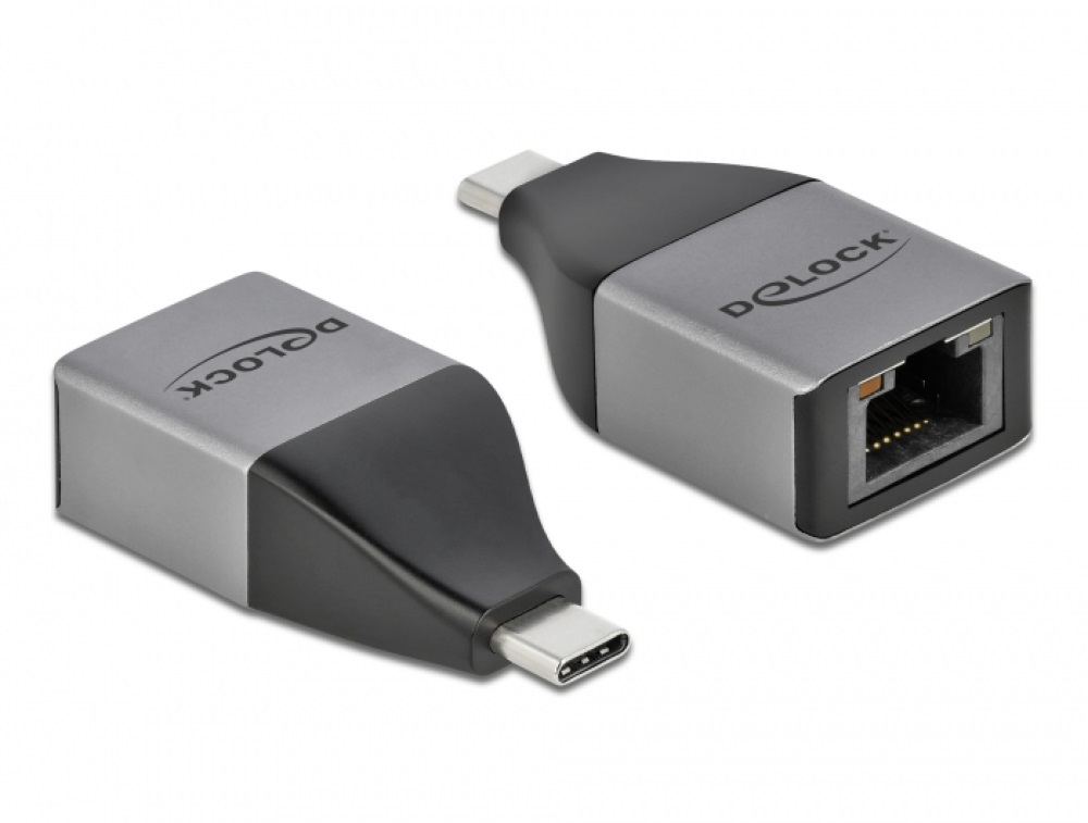 Delock 64118 USB Type-C apa > Gigabit LAN anya kompakt adapter