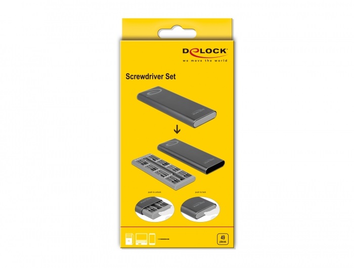 Delock 64126 49db-os precíziós csavarhúzófej készlet