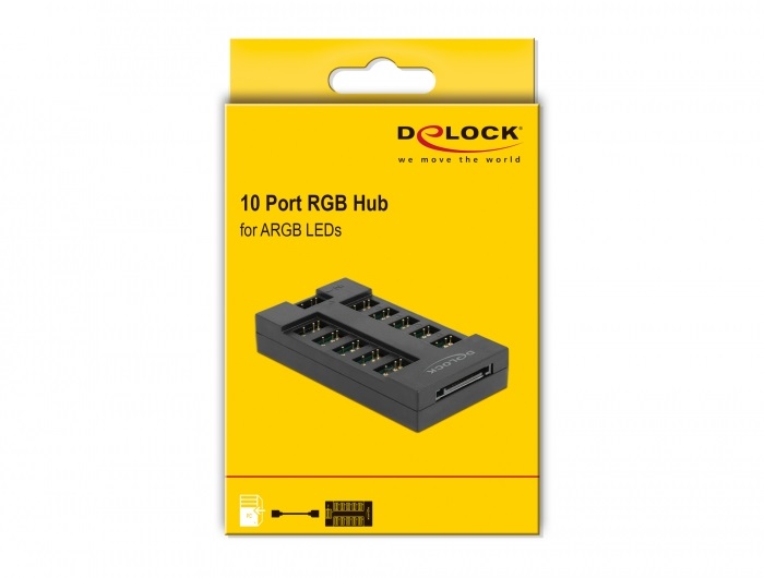 Delock 64128 ARGB LED-ekhez 10 portos Hub