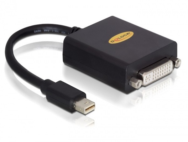 Delock 65098 fekete adapter mini displayport apa > DVI 24+5 pin anya