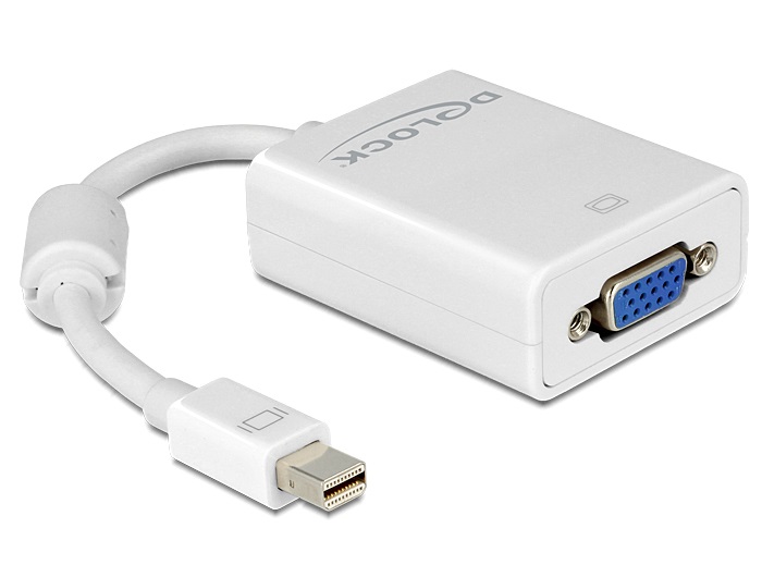 Delock 65130 fehér adapter mini displayport apa > VGA 15 pin anya