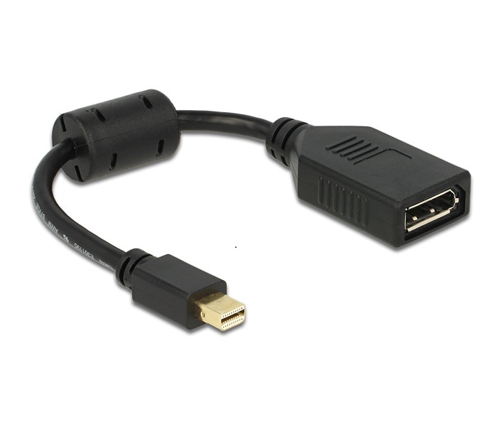 Delock 65554 mini Displayport apa > Displayport anya fekete adapter