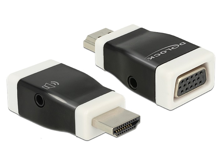 Delock 65586  HDMI-A dugó > VGA hüvely audióval adapter