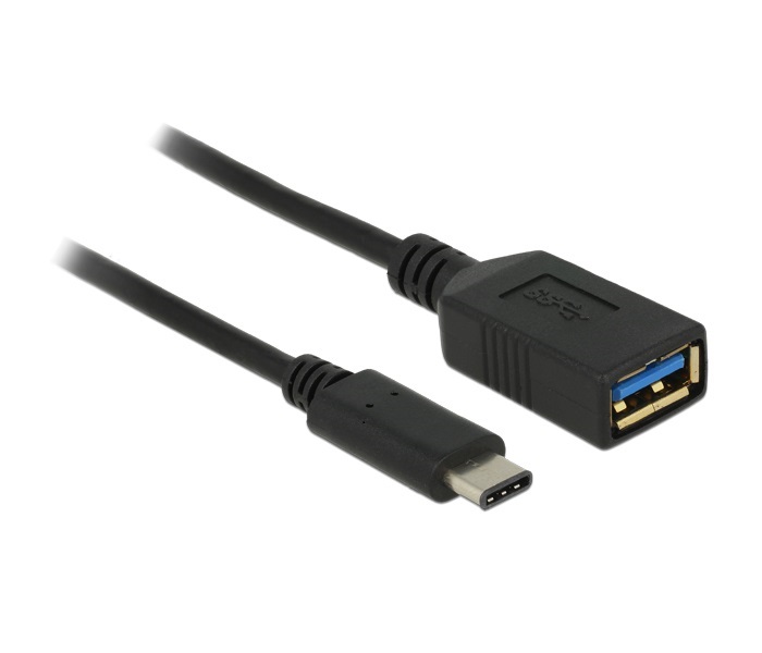 Delock 65634 USB (USB 3.1 Gen 1) Type-C apa > USB A anya 15 cm fekete High Speed USB adapter