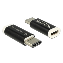Delock 65678 USB 2.0 Micro-B anya > USB C típus 2.0 apa fekete adapter