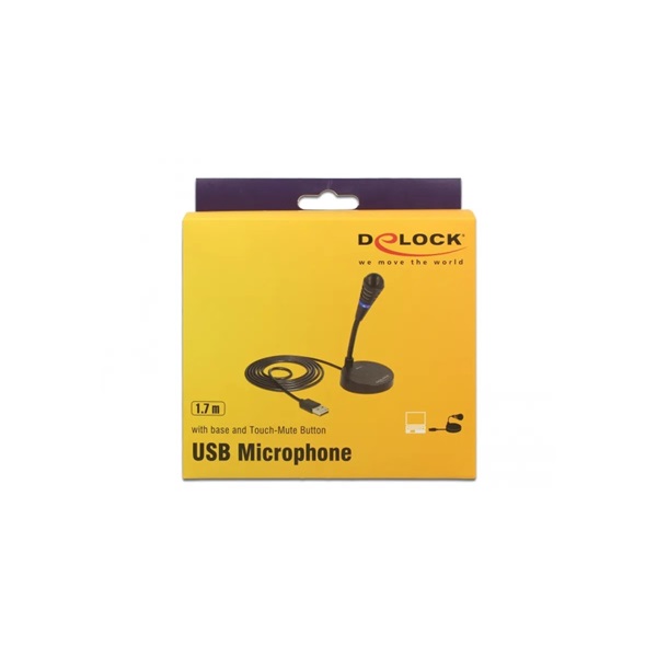 Delock 65868 USB mikrofon talppal és érintős némító gombbal