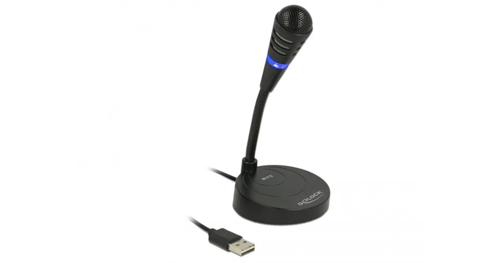 Delock 65868 USB mikrofon talppal és érintős némító gombbal