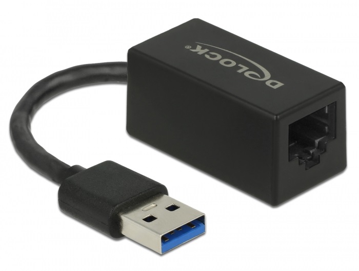 Delock 65903 SuperSpeed USB-A 3.1 Gen 1 apa > Gigabit LAN 10/100/1000Mbps anya adapter