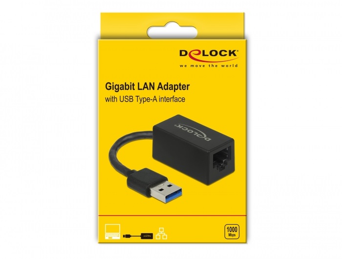 Delock 65903 SuperSpeed USB-A 3.1 Gen 1 apa > Gigabit LAN 10/100/1000Mbps anya adapter