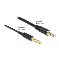 Delock 66074 4tűs 3,5mm Jack apa > anya 50cm fekete hosszabbító kábel