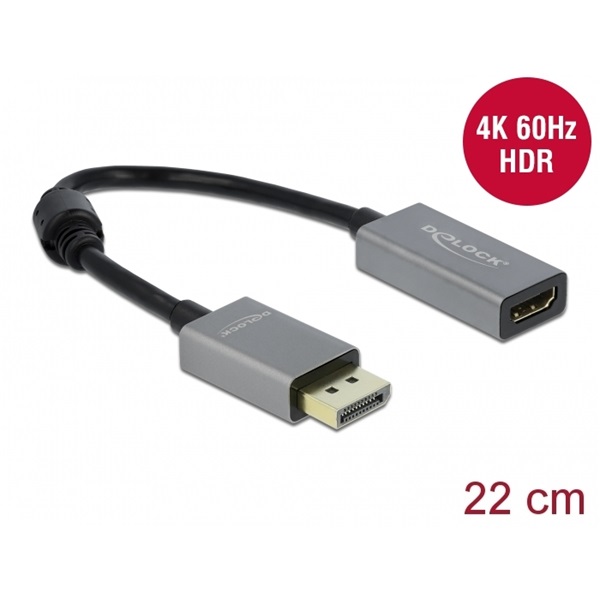 Delock 66436 Aktív DisplayPort 1.4 - HDMI átalakító 4K 60 Hz (HDR)