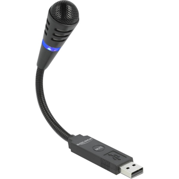 Delock 66499 USB mikrofon gégecsovel és némító gombbal