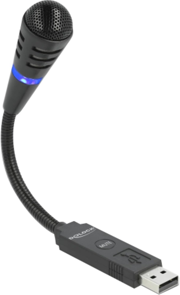 Delock 66499 USB mikrofon gégecsovel és némító gombbal