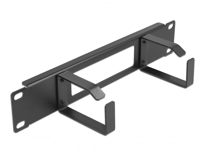 Delock 66654 10" 1U 2 hurokkal rendelkező fekete kábelrendező panel