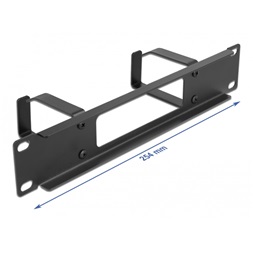 Delock 66654 10" 1U 2 hurokkal rendelkező fekete kábelrendező panel