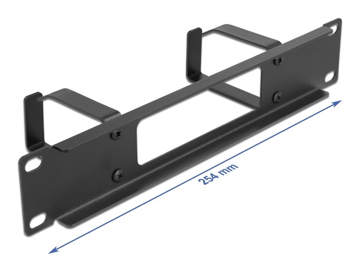 Delock 66654 10" 1U 2 hurokkal rendelkező fekete kábelrendező panel