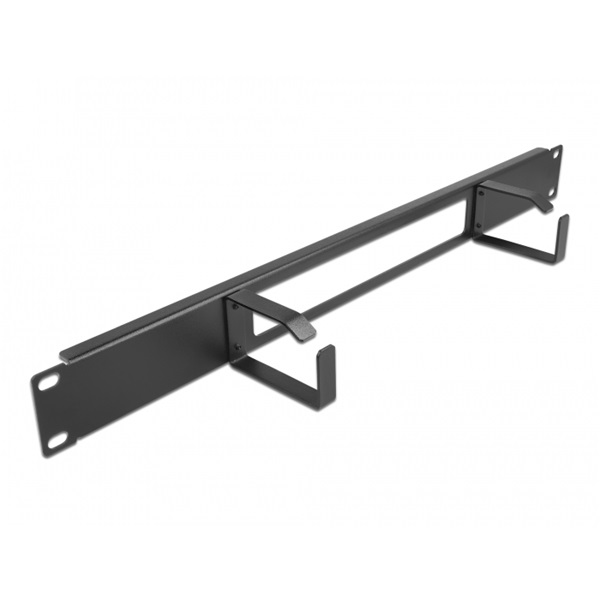 Delock 66655 19" 1U 2 hurokkal rendelkező fekete kábelrendező panel