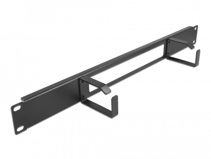 Delock 66655 19" 1U 2 hurokkal rendelkező fekete kábelrendező panel