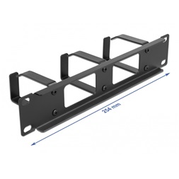 Delock 66656 10" 1U 3 hurokkal rendelkező fekete kábelrendező panel