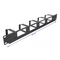 Delock 66659 19" 1U 5 hurokkal rendelkező fekete kábelrendező panel