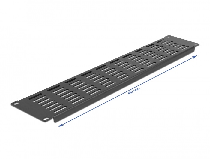 Delock 66680 19" 2U vízszintesen szellőző fekete panel