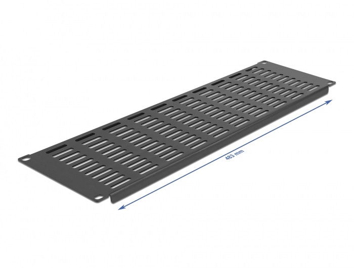 Delock 66681 19" 3U vízszintesen szellőző fekete panel