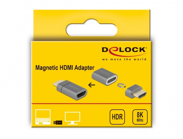 Delock 66684 HDMI apa - anya 8K 60Hz mágneses adapter