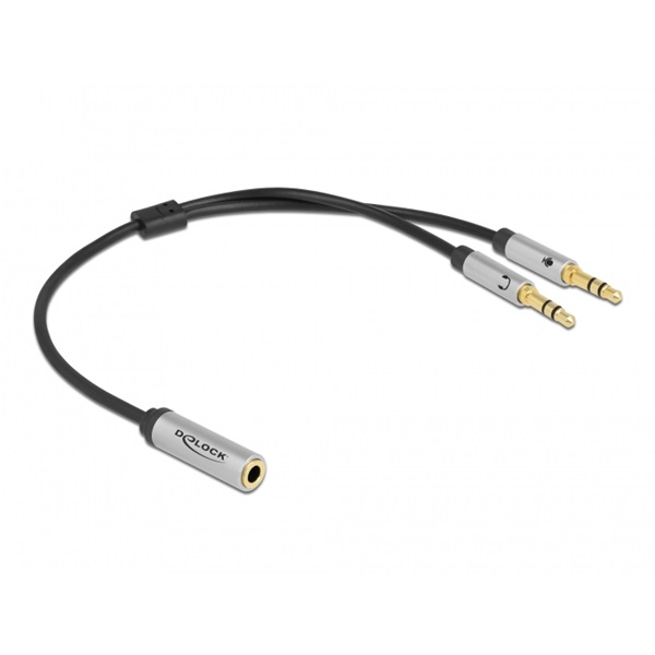 Delock 66740 1x3,5mm 4 pin anya jack - 2x3,5mm 3 pin apa jack headset adapter