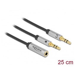 Delock 66740 1x3,5mm 4 pin anya jack - 2x3,5mm 3 pin apa jack headset adapter