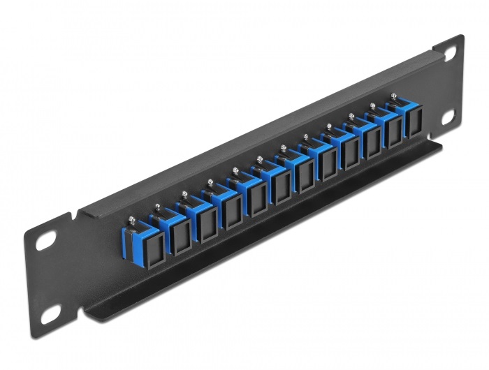 Delock 66760 10" SC Simplex 1U 12 portos fekete-kék üvegszálas patch panel