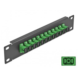Delock 66761 10" SC Simplex 1U 12 portos fekete-zöld üvegszálas patch panel