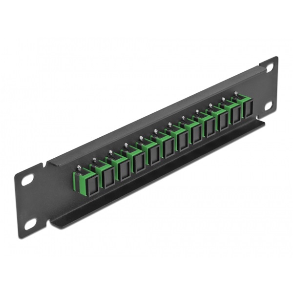 Delock 66761 10" SC Simplex 1U 12 portos fekete-zöld üvegszálas patch panel