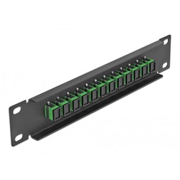Delock 66761 10" SC Simplex 1U 12 portos fekete-zöld üvegszálas patch panel