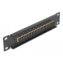 Delock 66762 10" SC Simplex 1U 12 portos fekete-bézs üvegszálas patch panel