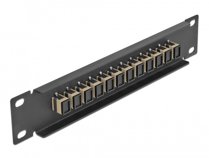 Delock 66762 10" SC Simplex 1U 12 portos fekete-bézs üvegszálas patch panel