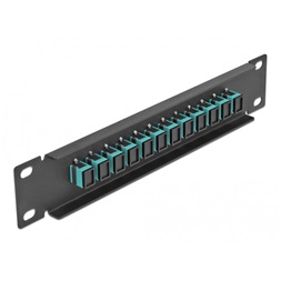Delock 66763 10" SC Simplex 1U 12 portos fekete-vízkék üvegszálas patch panel