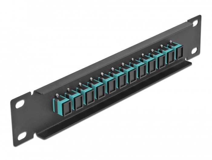 Delock 66763 10" SC Simplex 1U 12 portos fekete-vízkék üvegszálas patch panel