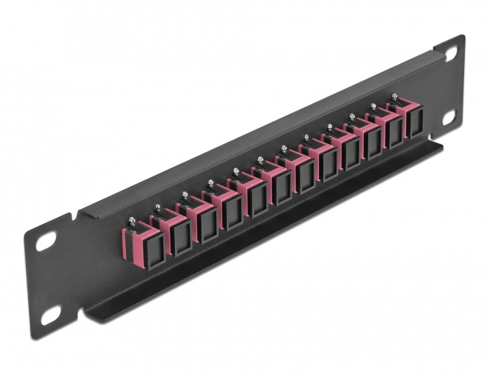 Delock 66764 10" SC Simplex 1U 12 portos fekete-ibolya üvegszálas patch panel
