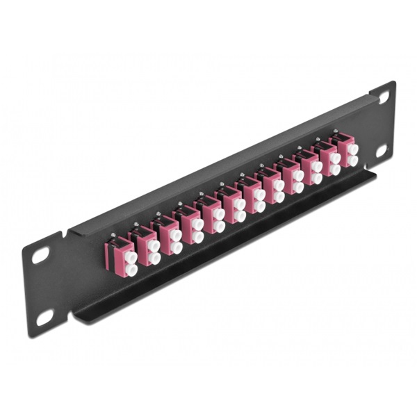 Delock 66769 10" LC Duplex 1U 12 portos fekete-ibolya üvegszálas patch panel